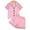 Pink, variant on KYAIGUO Toddler Kids Summer Satin Pj Pajamas Set for Girls,3-7Years Old Baby Silk Satin Button-Down Sleepwear Nightwear Set Short Sleeved Loungewear Lounge Outfits