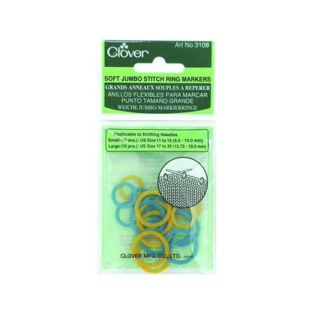 Clover Soft Jumbo Stitch Ring Markers 20pc