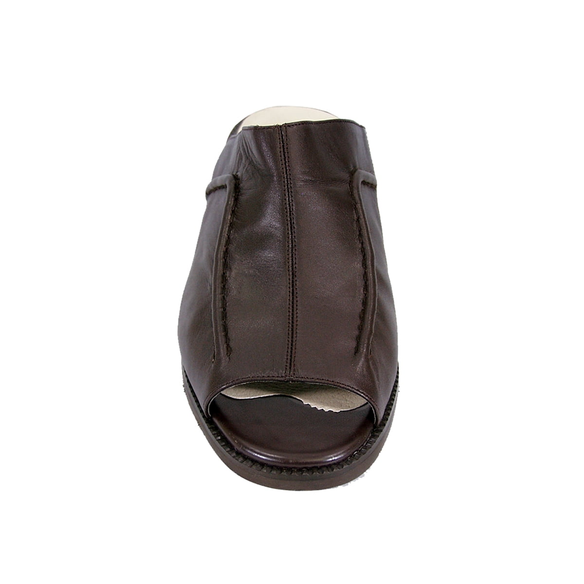 PEERAGE Patrice Women Extra Wide Width Leather Sandals BROWN 7
