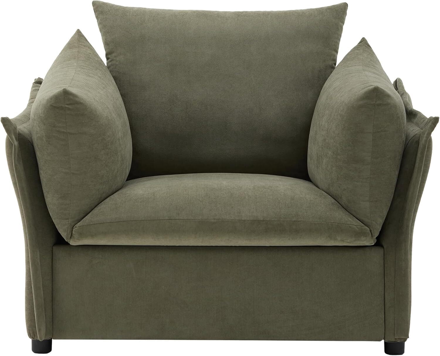 AENKYO Oversized Accent Chair, Chenille Armchair, Single Sofa Lounge for Home, Office, Green