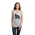 thumbnail image 2 of Thread Tank Old English Sheepdog Dog Silhouette Women's Sleeveless Muscle Tank Top Sport Grey Small, 2 of 4