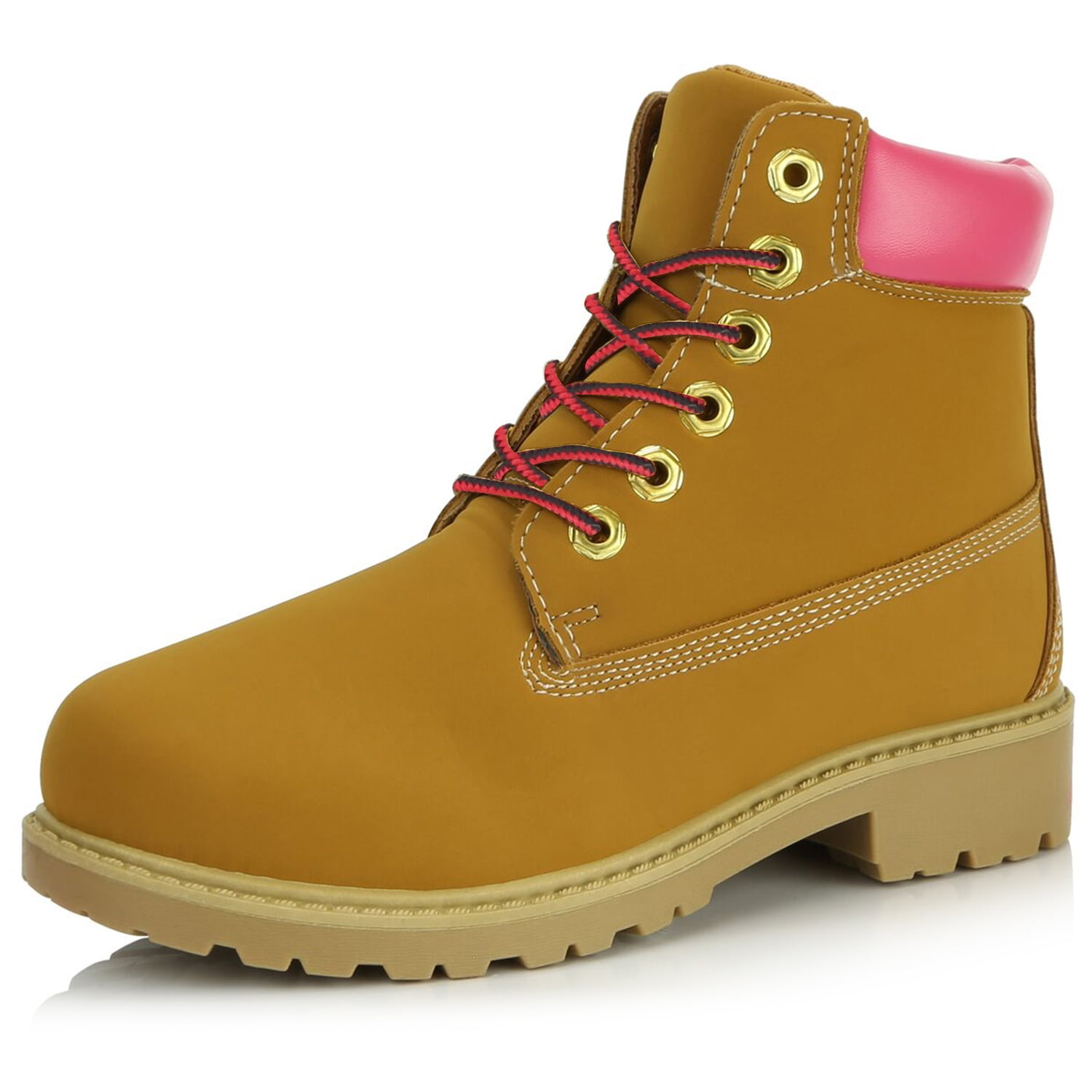 pink work boots the block