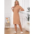 thumbnail image 3 of DARING DIVA Women's Casual Pajama Dress Loose Fit Short Sleeve Sleepwear S Coffee, 3 of 8