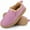 Puce Pink, variant on Women's and Men's Faux Felt Slippers Closed-back Warm Comfy Non-slip Memory Foam Indoor House Shoes with Elastic Gores Ink Black, 9-10 US