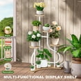 thumbnail image 5 of Nalone Indoor Plant Stand, 5 Tier Corner Shelf for Multiple Plants, Tall Flower Holder for Patio Garden Balcony Living Room, Natural Finish, 5 of 7