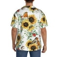 thumbnail image 5 of Disketp Men's Hawaiian Sunflowers Leaves And Birds Print Shirts Button Down Holiday Beach Shirts-Medium, 5 of 7