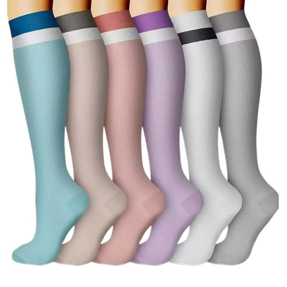 IWRICH 6 Pairs Compression Socks for Men & Women for Running Athletic Medical Pregnancy Travel Multicolour