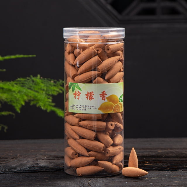 Nvzi 168 conos de incienso de reflujo con aromas naturales, conos de incienso en cascada para spa, yoga, relajación, limón.
