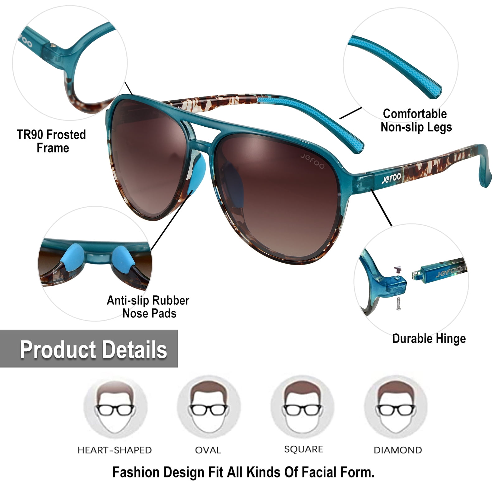 Polarized Aviator Sunglasses for Women Men Retro Trendy Sports Sunglasses for Outdoor UV400 Protection