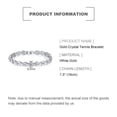 thumbnail image 2 of 14K Gold Crystal Tennis Bracelet for Women,Dainty Leaf Style Bezel Setting Natural Crystal Charm Bracelet,Fashion Jewelry Gift for Her, 2 of 7