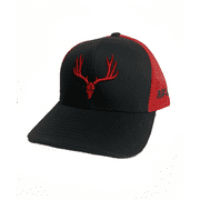 Buckwild Muley Black with Red Logo Snapback Hat