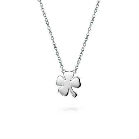 Silver Clover Key Pendant - Irish Shamrock Good Luck Charm Four Leaf Clover Pendant Necklace For Women For Teen 925 Sterling Silver