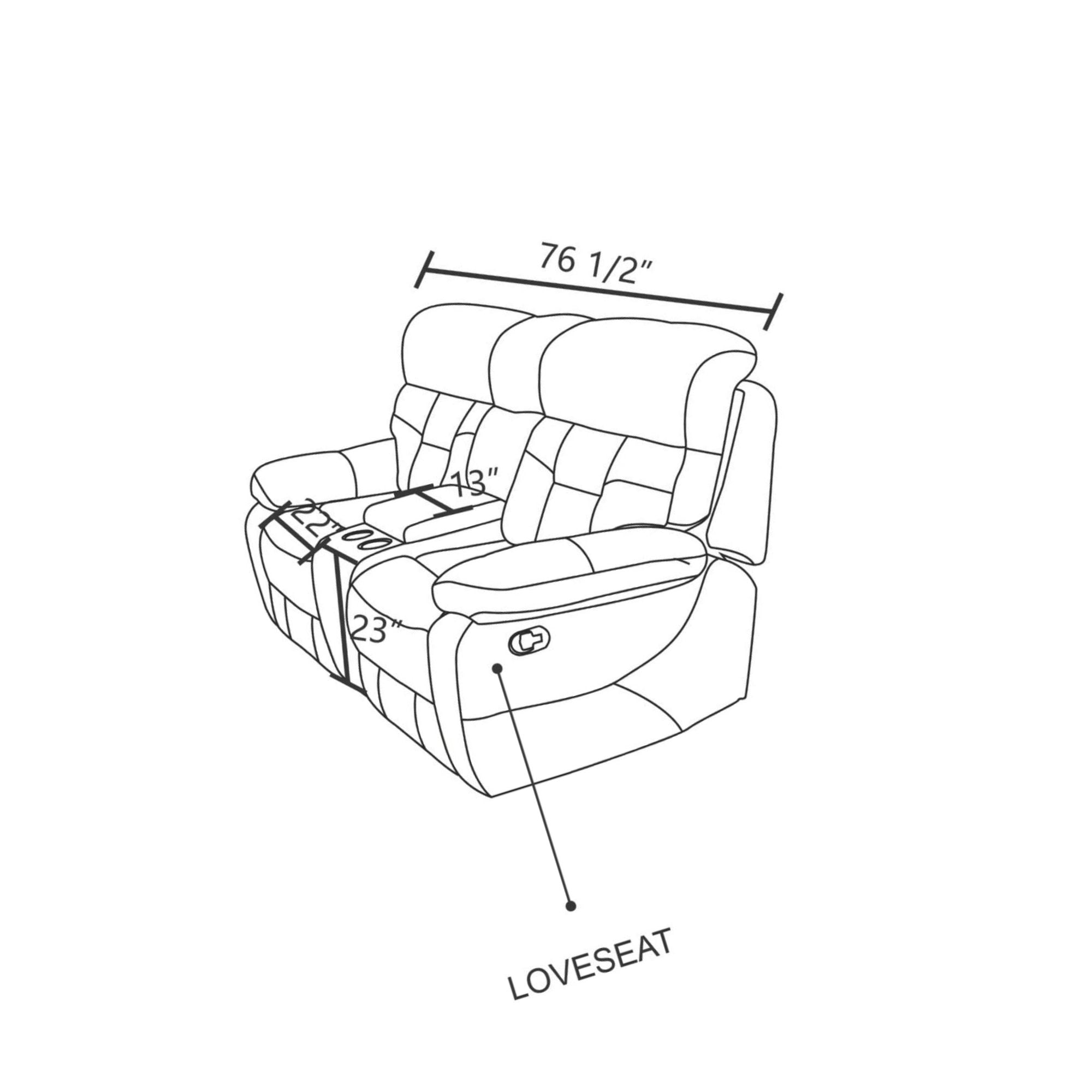 MAYEERTY Corduroy Recliner Loveseat, 2-Seater Ergonomic Reclining Sofa with Storage Bucket & Cup Holders, for Living Room & Apartment