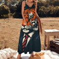 thumbnail image 2 of Tiger Animal Graffiti Design Sleeveless Dress Woman Fashion Long Dresses Women's Summer Suit Dress 2025, 2 of 7