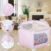 Lelinta Portable Playard Play Pen for Baby Playpen Kids 6 Panel, Lightweight Mesh Baby Playpen, Indoor/Outdoor Baby Play Yard: Safe Play Area Anywhere Folds up for Easy Travel