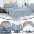 thumbnail image 6 of ROYALE LINENS 300 Thread Count 100% Long Staple Combed Cotton Sheet Set - 4 Piece Queen Bed Sheets - 1 Fitted, 1 Flat & 2 Pillow Cases - Soft Cool & Crisp Sheet Set (Queen, Cool Blue), 6 of 10