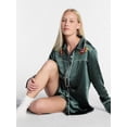 thumbnail image 2 of Kacey Lee Women's Satin Sleep Shirt with Long Sleeves, Size XS-XXL, 2 of 5