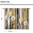 thumbnail image 2 of Yellow Farmhouse Daisy Kitchen Curtains Wooden Flower Small Short Cafe Window Curtains Rustic Floral Butterfly Country Barn Bathroom Drapes Treatment Tier Curtains 2 Panels (27.5x39 Inch), 2 of 6