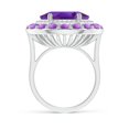 thumbnail image 2 of ANGARA Natural 6.5 Ct. Amethyst with Diamond Halo Ring in 14K White Gold for Women (Ring Size: 12), 2 of 9