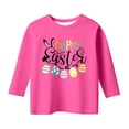 thumbnail image 4 of Easter Alphabet Print Round Neck 3/4 Sleeve T Shirt Top Hot Pink 13Y-14Y, 4 of 4