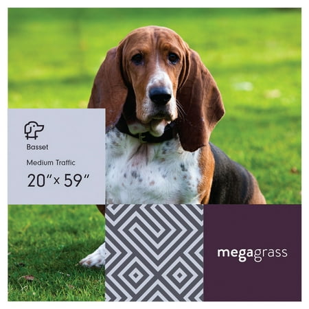 MegaGrass Basset 20 x 59 in Artificial Grass for Medium Pet Dog Potty Indoor/Outoor Area