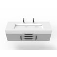 thumbnail image 3 of Nile 60" Gray Wood Floating Vanity with White Top and Black Trim, 3 of 10