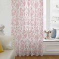 thumbnail image 6 of Farmhouse Pink Sheer Curtains 63 Inches Long, Vintage Flower Leaf Botanical Plant Light Filering Curtains, Breathable Simi Curtain Privacy Drapes for Living Room Bedroom Lightweight Window Treatment, 6 of 9