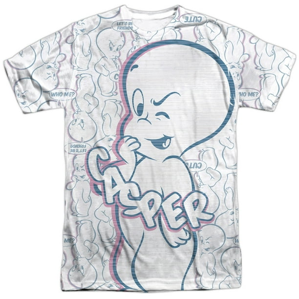 Casper The Friendly Ghost Cartoon TV Show Retro Wink Adult Front Print T-Shirt Casper The Friendly Ghost Cartoon TV Show Retro Wink Adult Front Print T-Shirt