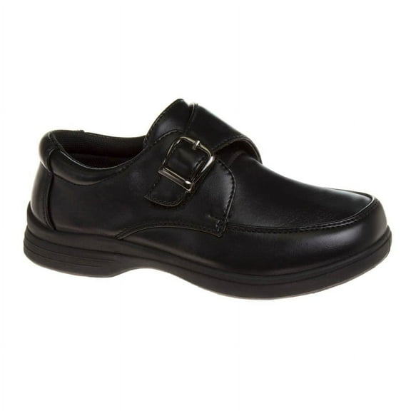 French Toast Boys Slip-on Comfort School Shoes with buckle detail - Black, 6