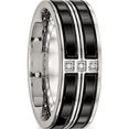 thumbnail image 5 of Stainless Steel Polished Black Ip-Plated With Cz 8mm Band (Size 8) Made In China sr548-8, 5 of 5