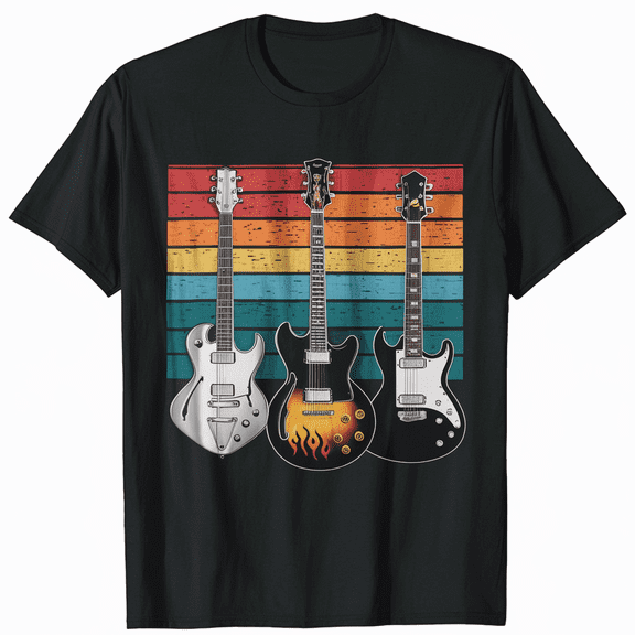 Vintage Guitar Art For Men Women Guitarist Guitar Player T-Shirt