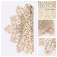 thumbnail image 5 of Set of 6 Snowflake Shape Placemats, Kitchen Table Mat, Seasonal Holiday Christmas Place Mats for Party Dining Table Gold 15inch, 5 of 6