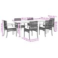thumbnail image 4 of vidaXL 7 Piece Garden Dining Set with Cushions Beige Poly Rattan, 4 of 5