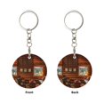 thumbnail image 2 of Naloa Log Cabin Inside Print Round Keychain Keychain Key Ring, Key Tag, Key Chain Bulk for Gift Accessories (Round), 2 of 7