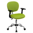 thumbnail image 1 of Mid-Back Apple Green Mesh Padded Swivel Task Chair with Chrome Base and Arms, 1 of 6