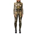 thumbnail image 1 of TheFound Justaucorps Squelette d'Halloween pour Femmes à Manches Longues, Pantalon, Col Roulé, 1 of 6