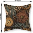 thumbnail image 3 of Boho Pillow Covers 20x20 Set of 2 Vintage Boho Floral Throw Pillows Tropical Leaves Brown Palm Summer Flowers Decorations Bohemian Pillowcase Linen Outdoor Decor Cushion Case for Sofa Home, 3 of 6