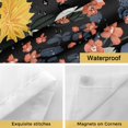 thumbnail image 4 of No Hook Shower Curtains with Snap-in Liner Set, Wildflowers Blossom Waterproof Hotel Style Bathroom Shower Curtain, Black Spring Garden Botanical Floral Breathable Mesh Top Bath Curtains 72''x84'', 4 of 9