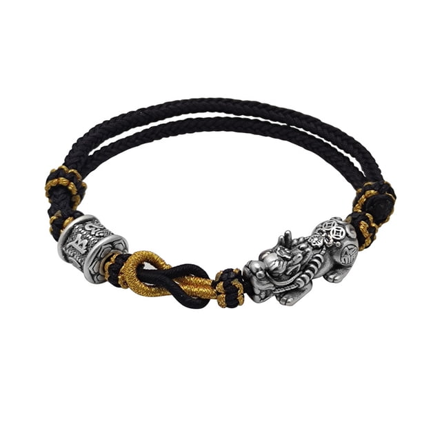 Pulsera Pixius de plata de ley S999 para hombre, hecha a mano en China