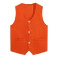 thumbnail image 2 of Hansber Womens Mens Button Irregular Hem Vest Adult Waiter Bartender Work Uniform Unisex Volunteer Orange M, 2 of 4