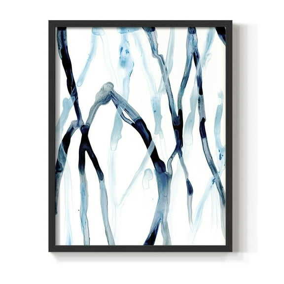 Runnel I Framed Print in Black Solid Wood Framed Print No Nail Hanging