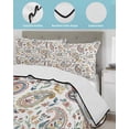 thumbnail image 3 of Quilt King Size Bedding Set, Paisley Flower Reversible Summer Quilt 3 Pieces, Spring Watercolor Country Floral Leaf Plant Lightweight Bedspreads Coverlets with 2 Pillow Shams for All Seasons, 3 of 5