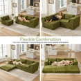 thumbnail image 2 of LAZZO 106" Modular Sectional Sofa, Folding Convertible Sleeper Bed, Pull-Out Floor Couch with Memory Foam & Pillow, Green, 2 of 9