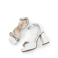 thumbnail image 4 of DREAM PAIRS Women’s Platform Chunky Heels – Double Bowknots Rhinestone Square Toe Dress Sandals for Weddings, Bridal, and Parties, 4 of 5