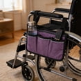 thumbnail image 4 of Wheelchair Armrest Storage Bag Large Capacity Organizer, Multi Pocket Polyester Caddy, Fits Most Wheelchairs & Walkers, Black Purple Red Blue, 4 of 6