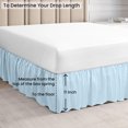 thumbnail image 5 of CCNY Bed Skirt Dust Ruffled Style Bedskirt Short Queen Adjustable Elastic 18" Inch Drop Length Microfiber Made Light Blue Bedskirts, 5 of 6