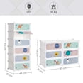 thumbnail image 3 of Estantería modular infantil de 6 cubos zapatero 43 x 31 x 105 cm armario modular para ropa juguetes blanco, 3 of 8