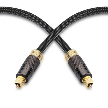 FosPower 10 Feet 24K Gold Plated Toslink Digital Optical Audio Cable (S/PDIF) – Metal Connectors & Braided Nylon Jacket FosPower 10 Feet 24K Gold Plated Toslink Digital Optical Audio Cable (S/PDIF) – Metal Connectors & Braided Nylon Jacket