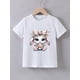 thumbnail image 1 of Girls' Summer Short Sleeve T-Shirt with Cute Bunny Print, Round Neck, Cotton - Casual Knit Top, Youngsters, 1 of 6