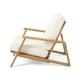thumbnail image 3 of GDF Studio Youssef Outdoor Acacia Wood Club Chairs with Cushions, Set of 2, Teak and Beige, 3 of 10